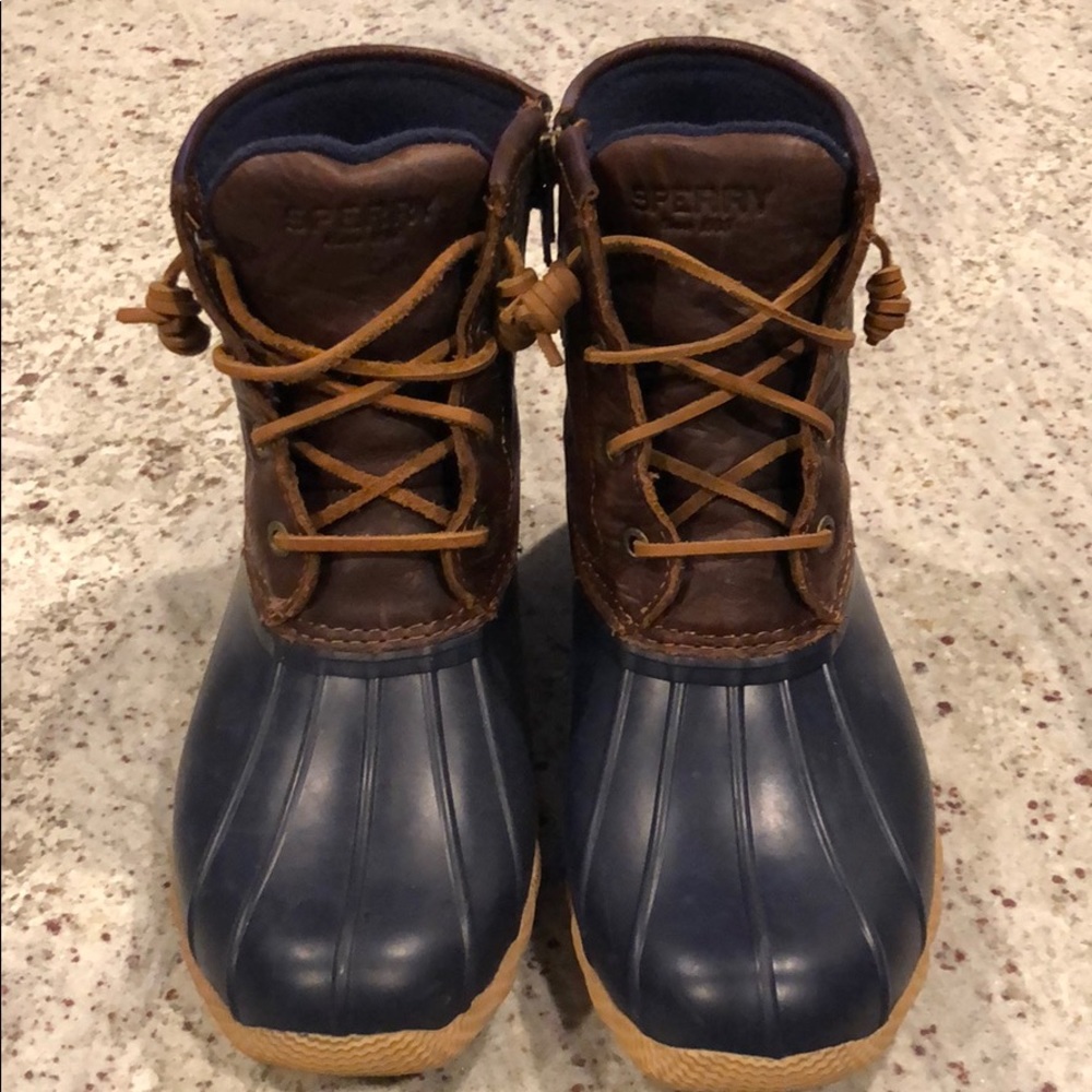 Sperry Women’s Saltwater Rain boot brown/navy